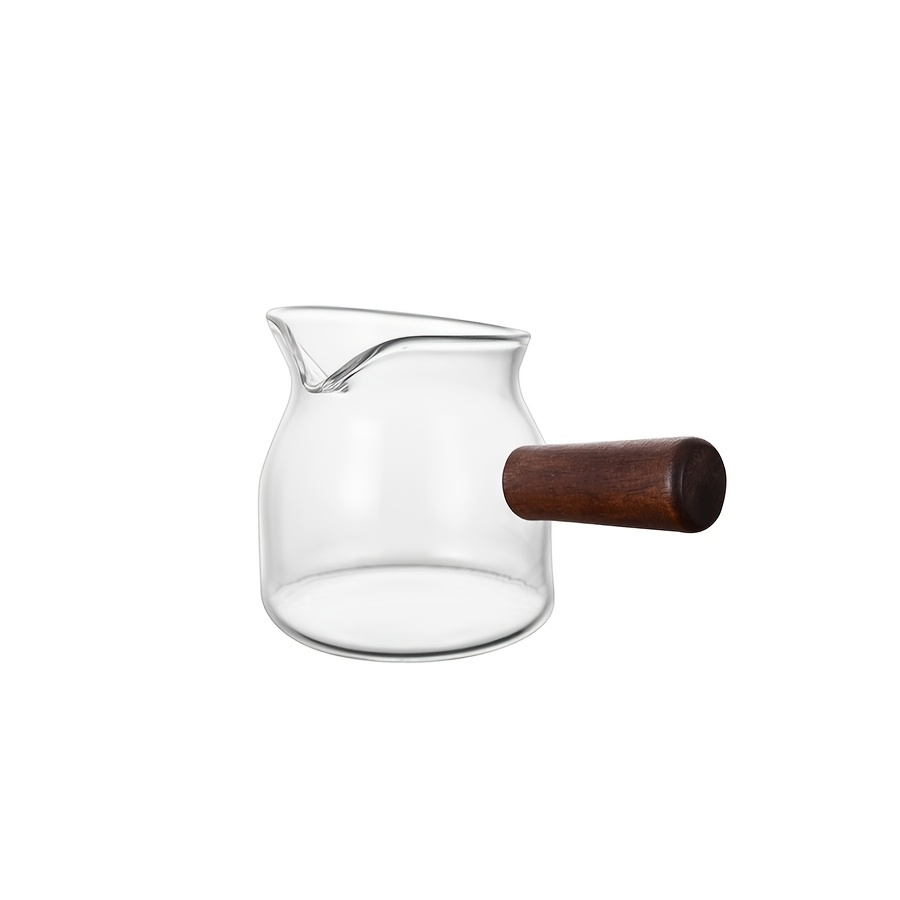Coffee Tea With Milk - Vintage Glass Milk Pitcher with Wooden