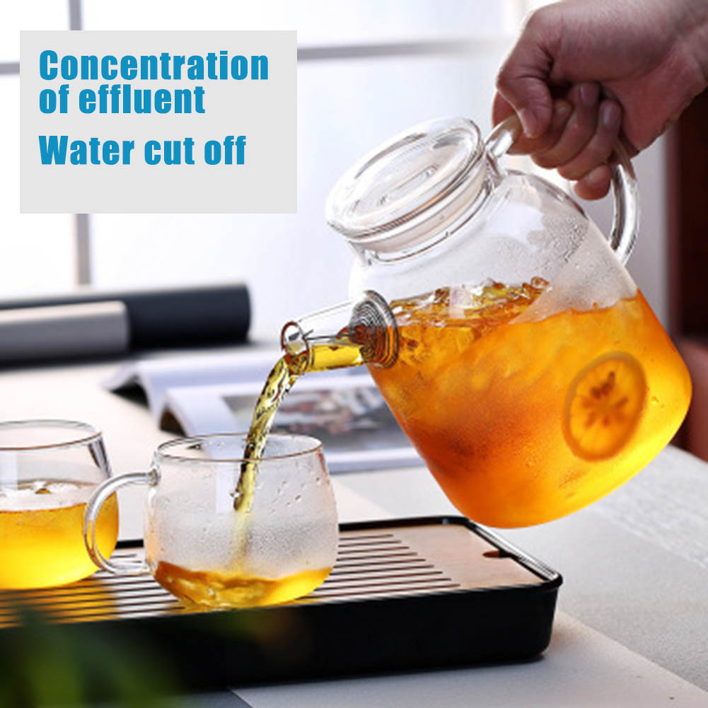 Coffee Tea And Sugar Set - 1000/1600ml Transparent Borosilicate Glass Teapot Heat-Resistant