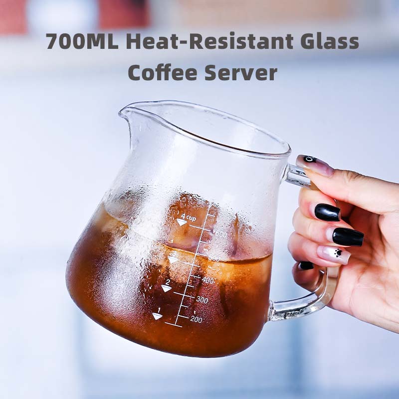 Coffee Tea And Sugar Set - New High Borosilicate 700ml Glass Pour