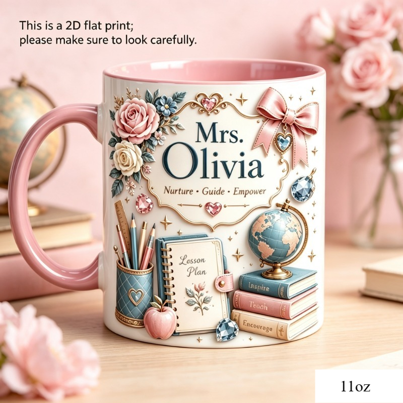 Coffee Tea Name - Personalized Teacher Theme Ceramic Coffee Mug