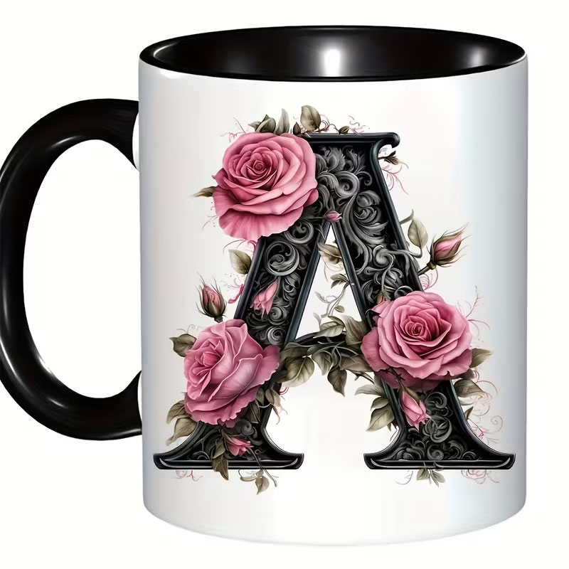 1 Black Letter Flower A-F Prin - đánh giá và giá Coffee Tea Name