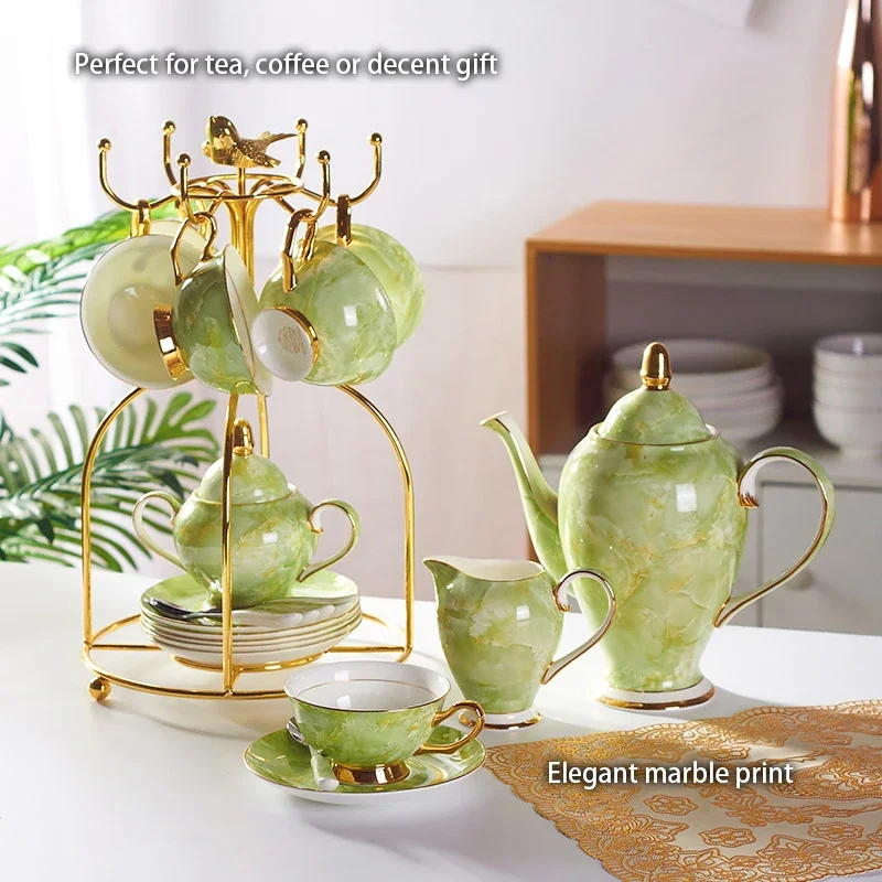 Marble Bone China Coffee Set M - đánh giá và giá Coffee Tea Sugar