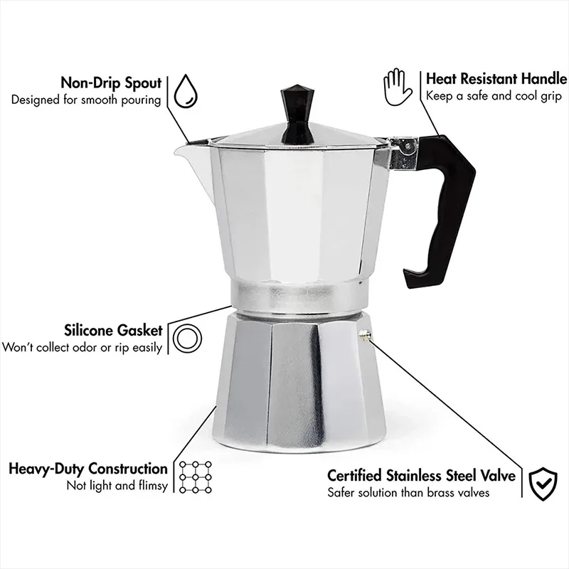 Moka Pot Italian Coffee Machin - đánh giá và giá Moka Pot Stove